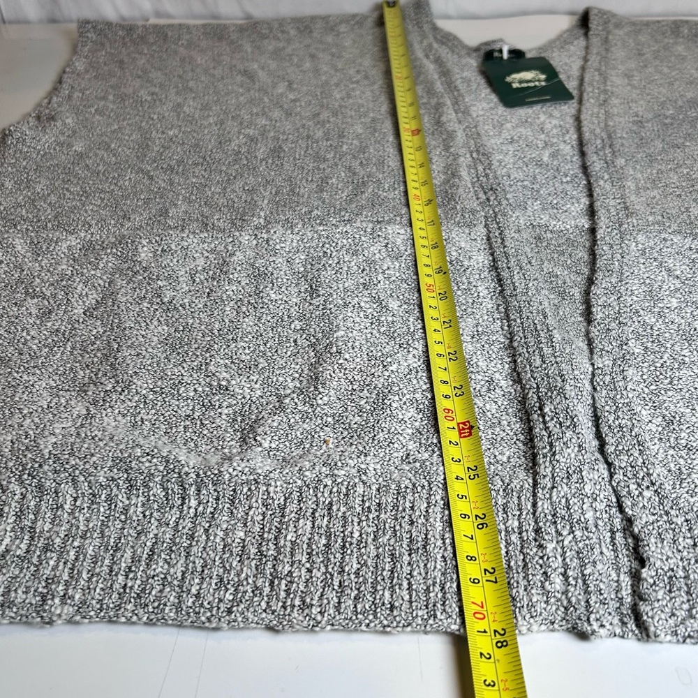 NWT Roots Snowy Fox Oversized Knit Kimono Cardigan. Grey Melange Size S - Picture 9 of 9